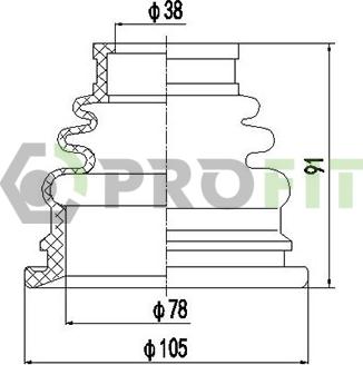 Profit 2710-0021 XLB - Putekļusargs, Piedziņas vārpsta www.autospares.lv