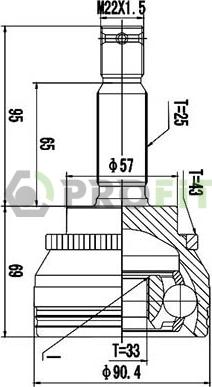 Profit 2710-3068 - Šarnīru komplekts, Piedziņas vārpsta www.autospares.lv