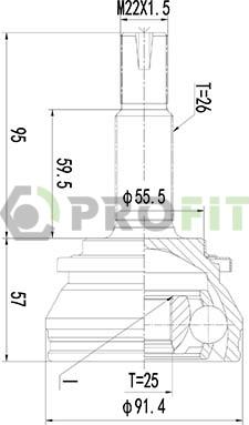 Profit 2710-3072 - Шарнирный комплект, ШРУС, приводной вал www.autospares.lv