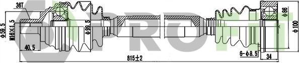 Profit 2730-0760 - Piedziņas vārpsta autospares.lv