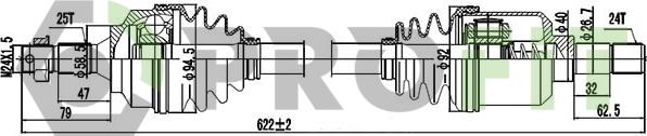 Profit 2730-0732 - Piedziņas vārpsta www.autospares.lv