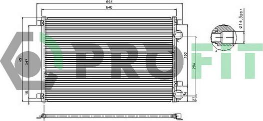 Profit PR 1909C1 - Condenser, air conditioning www.autospares.lv