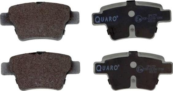 QUARO QP6159 - Тормозные колодки, дисковые, комплект www.autospares.lv