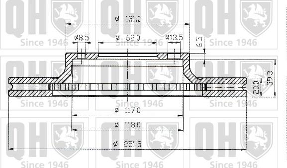 Quinton Hazell BDC4409 - Тормозной диск www.autospares.lv