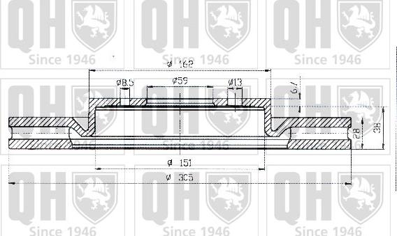 Quinton Hazell BDC4683 - Bremžu diski www.autospares.lv