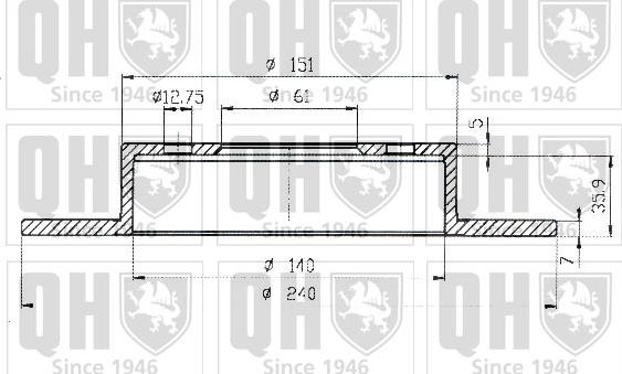 Quinton Hazell BDC4851 - Bremžu diski www.autospares.lv