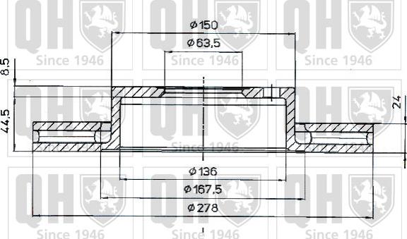 Quinton Hazell BDC4368 - Bremžu diski www.autospares.lv