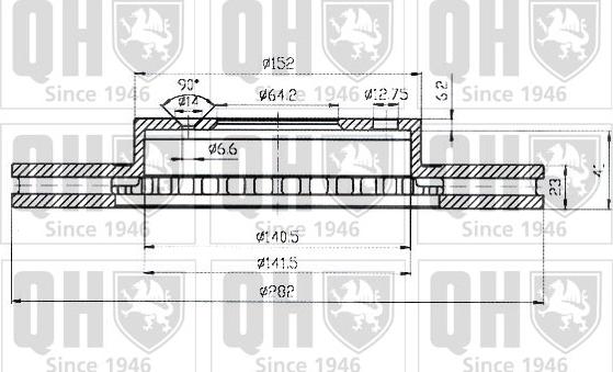 Quinton Hazell BDC4374 - Bremžu diski www.autospares.lv