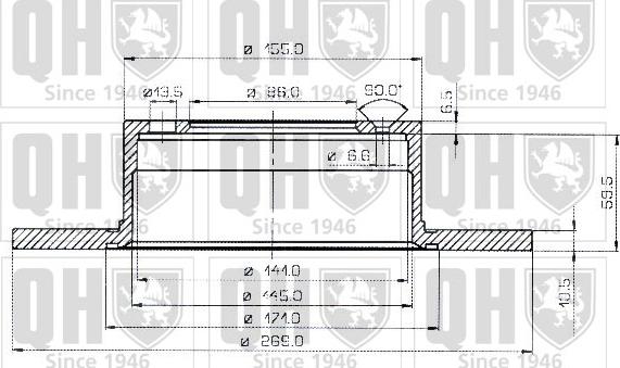 Quinton Hazell BDC1044 - Bremžu diski www.autospares.lv