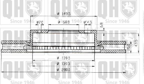 Quinton Hazell BDC3915 - Bremžu diski www.autospares.lv