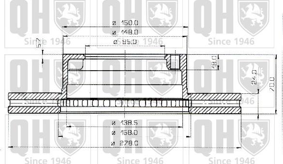 Quinton Hazell BDC3450 - Bremžu diski www.autospares.lv