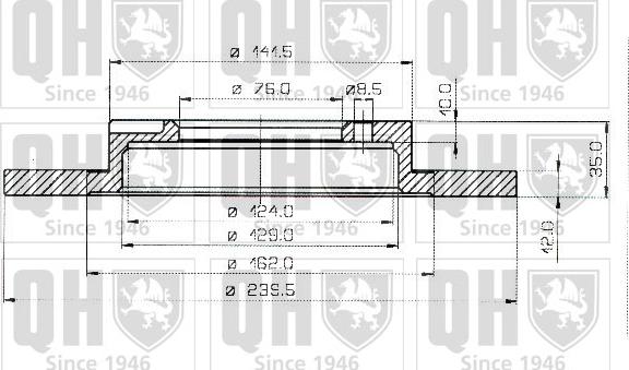 Quinton Hazell BDC3462 - Тормозной диск www.autospares.lv