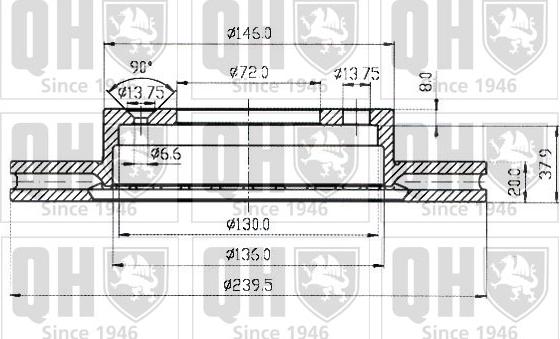 Quinton Hazell BDC3438 - Bremžu diski www.autospares.lv