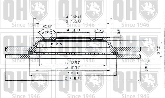 Quinton Hazell BDC3515 - Bremžu diski www.autospares.lv