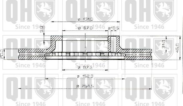 Quinton Hazell BDC3537 - Bremžu diski www.autospares.lv