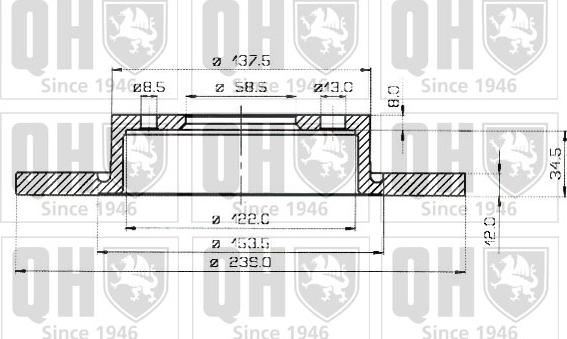 Quinton Hazell BDC3653 - Bremžu diski www.autospares.lv