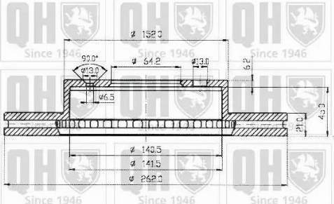 Quinton Hazell BDC3626 - Bremžu diski www.autospares.lv