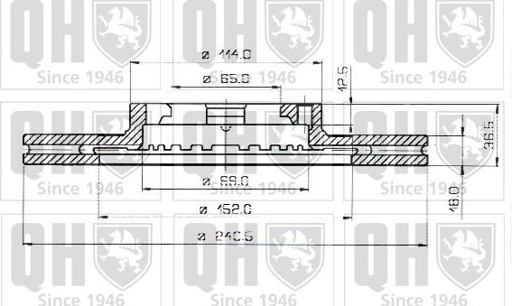 Quinton Hazell BDC3814 - Bremžu diski www.autospares.lv