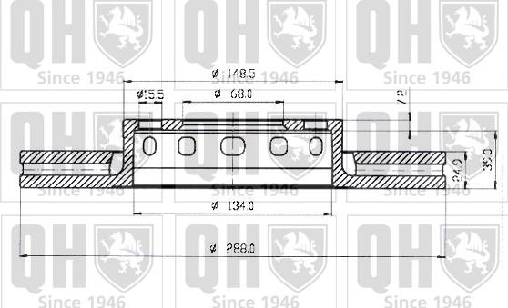 Quinton Hazell BDC3825 - Bremžu diski www.autospares.lv