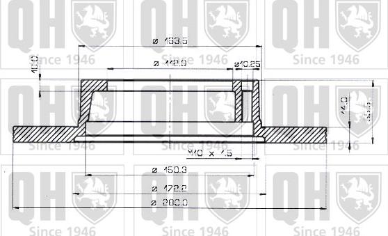 Quinton Hazell BDC3283 - Bremžu diski www.autospares.lv