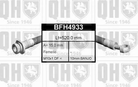 Quinton Hazell BFH4933 - Bremžu šļūtene www.autospares.lv