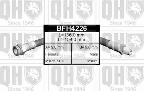 Quinton Hazell BFH4226 - Bremžu šļūtene www.autospares.lv