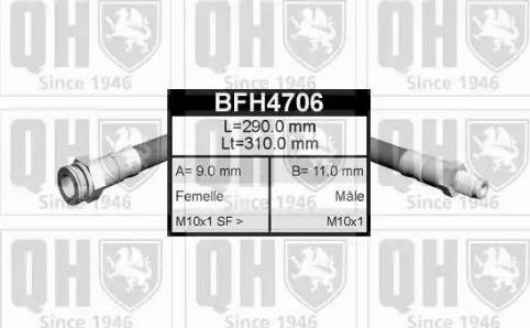 Quinton Hazell BFH4706 - Bremžu šļūtene www.autospares.lv