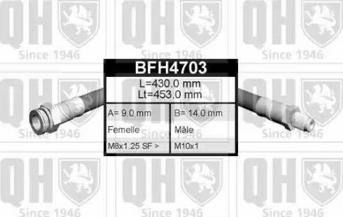 Quinton Hazell BFH4703 - Bremžu šļūtene www.autospares.lv