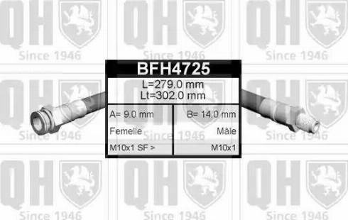 Quinton Hazell BFH4725 - Bremžu šļūtene www.autospares.lv