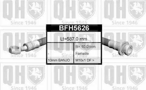 Quinton Hazell BFH5626 - Bremžu šļūtene www.autospares.lv