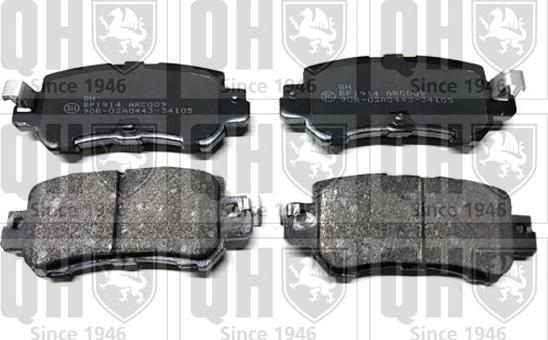 Quinton Hazell BP1914 - Brake Pad Set, disc brake www.autospares.lv