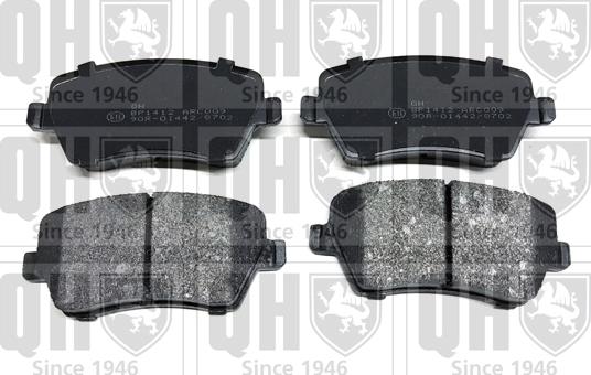 Quinton Hazell BP1412 - Brake Pad Set, disc brake www.autospares.lv