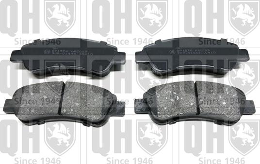 Quinton Hazell BP1574 - Brake Pad Set, disc brake www.autospares.lv