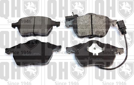 Quinton Hazell BP1022 - Тормозные колодки, дисковые, комплект www.autospares.lv