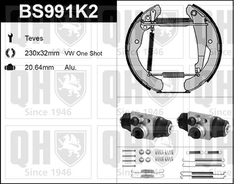 Quinton Hazell BS991K2 - Bremžu loku komplekts autospares.lv