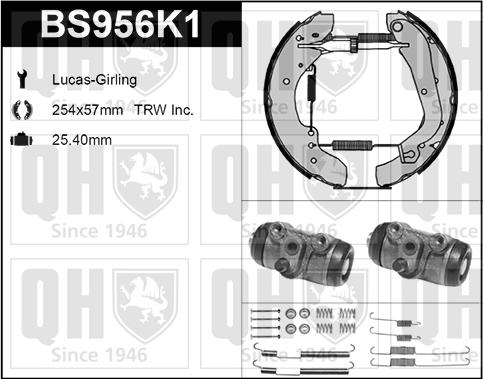 Quinton Hazell BS956K1 - Bremžu loku komplekts www.autospares.lv