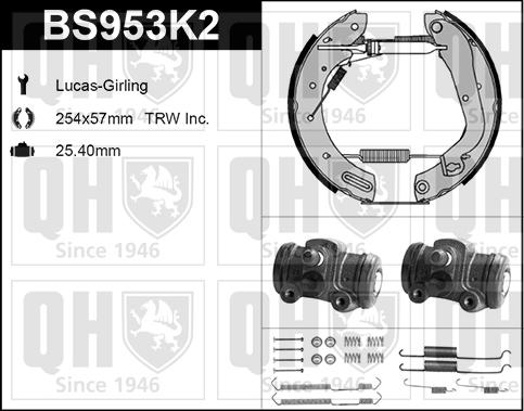 Quinton Hazell BS953K2 - Bremžu loku komplekts www.autospares.lv