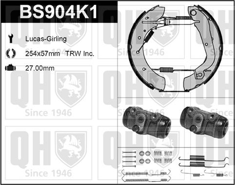 Quinton Hazell BS904K1 - Bremžu loku komplekts www.autospares.lv