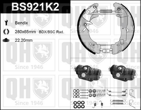 Quinton Hazell BS921K2 - Bremžu loku komplekts www.autospares.lv