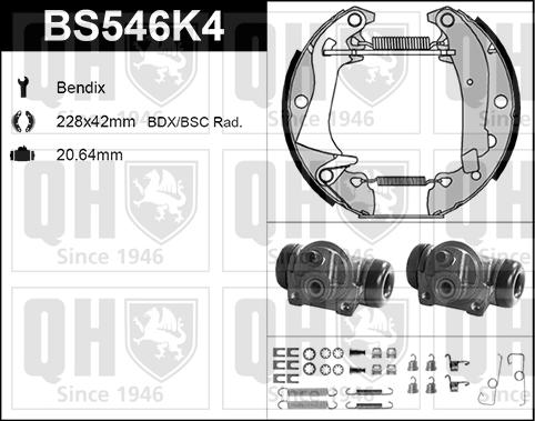 Quinton Hazell BS546K4 - Bremžu loku komplekts www.autospares.lv