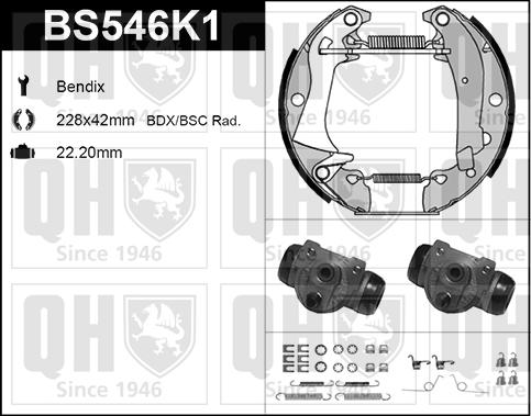 Quinton Hazell BS546K1 - Brake Shoe Set www.autospares.lv