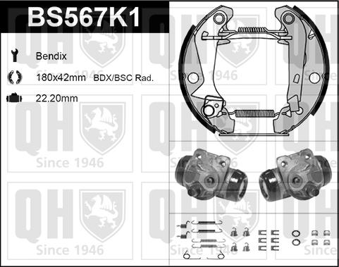 Quinton Hazell BS567K1 - Bremžu loku komplekts www.autospares.lv