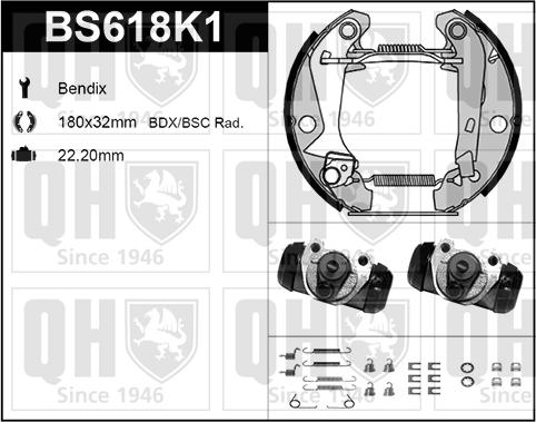 Quinton Hazell BS618K1 - Bremžu loku komplekts autospares.lv