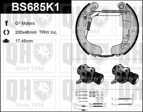 Quinton Hazell BS685K1 - Bremžu loku komplekts www.autospares.lv