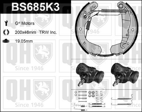 Quinton Hazell BS685K3 - Bremžu loku komplekts www.autospares.lv