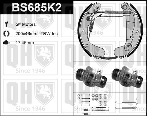 Quinton Hazell BS685K2 - Bremžu loku komplekts www.autospares.lv