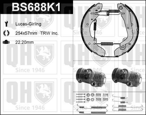 Quinton Hazell BS688K1 - Bremžu loku komplekts www.autospares.lv