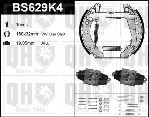 Quinton Hazell BS629K4 - Bremžu loku komplekts www.autospares.lv