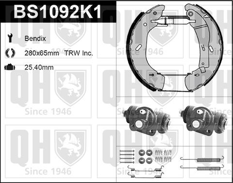 Quinton Hazell BS1092K1 - Bremžu loku komplekts www.autospares.lv