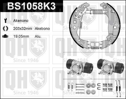 Quinton Hazell BS1058K3 - Bremžu loku komplekts www.autospares.lv